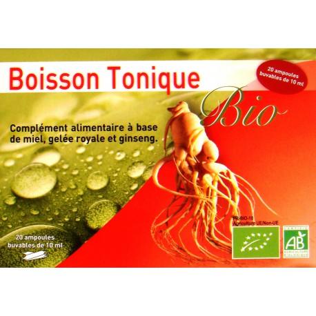 Miel au Ginseng et Gelée Royale Bio - Évite la baisse de régime. Dynamise  l'organisme. Pouvoir antioxydant.